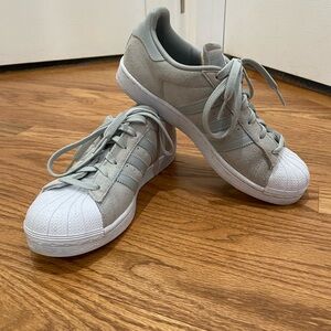 Grey suede Adidas shell toe originals sz7